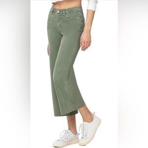 Vervet by Flying Monkey Olive Green Cropped Jeans